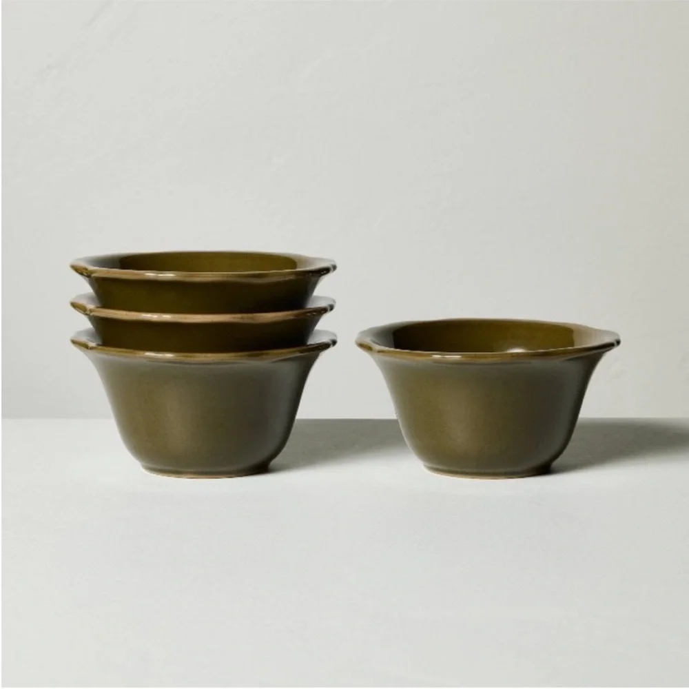4-Piece Carved Edge Mini Bowls Green - Hearth & Hand™ with Magnolia